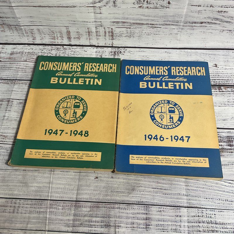 Vintage Lot Of 16 Consumers' Research Bulletin Magazines 1946-1948 (Incomplete)