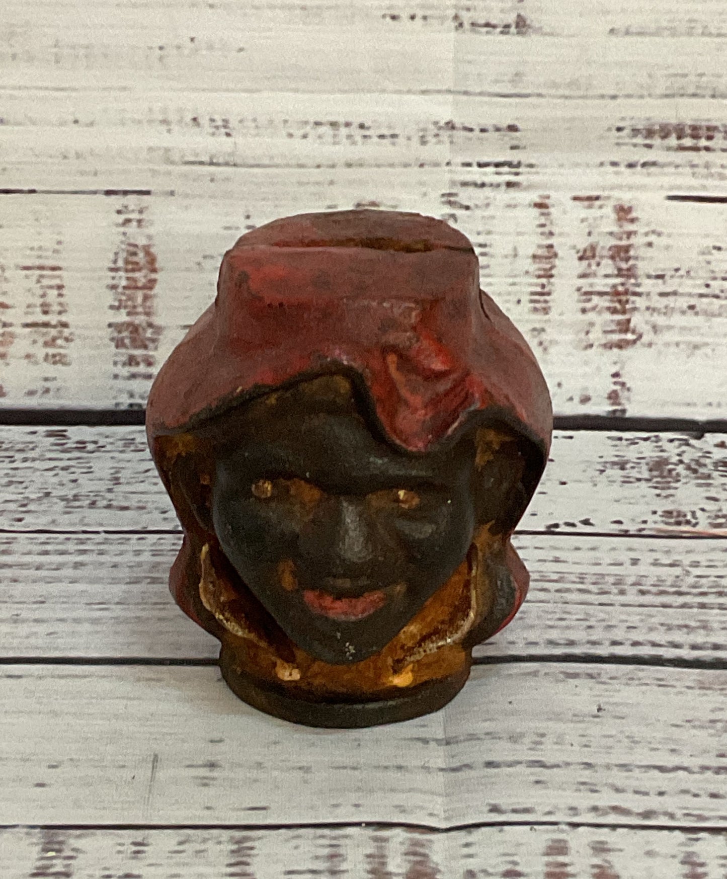 Vintage Double Face Cast Iron Piggy Bank