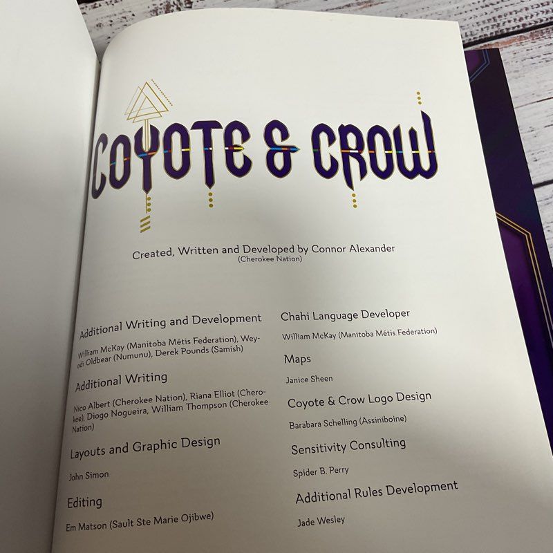 COYOTE & CROW The Role Playing Game Core Rulebook- Hardcover