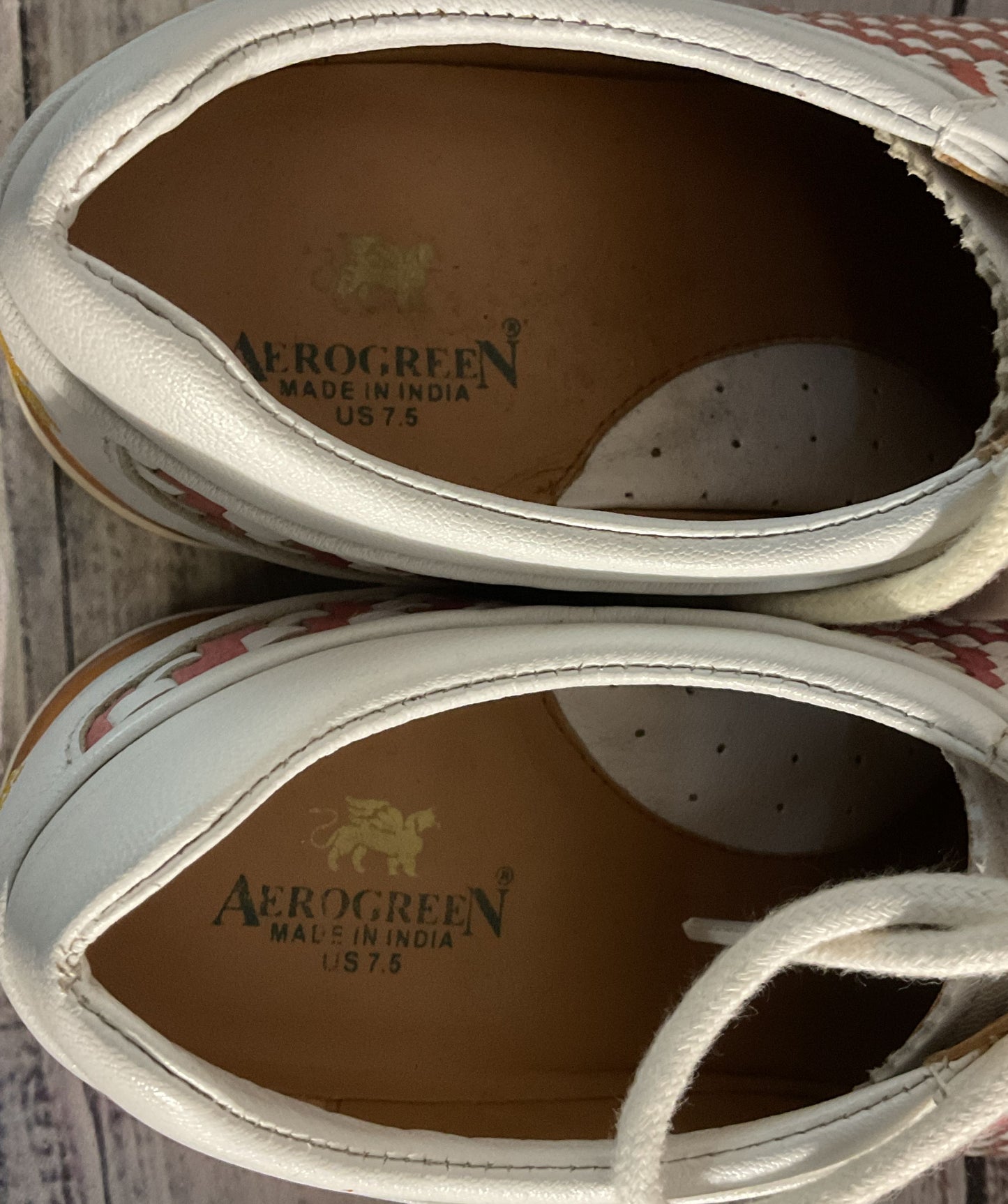 AeroGreen Woven Leather Golf Sneakers Multicolor 7.5