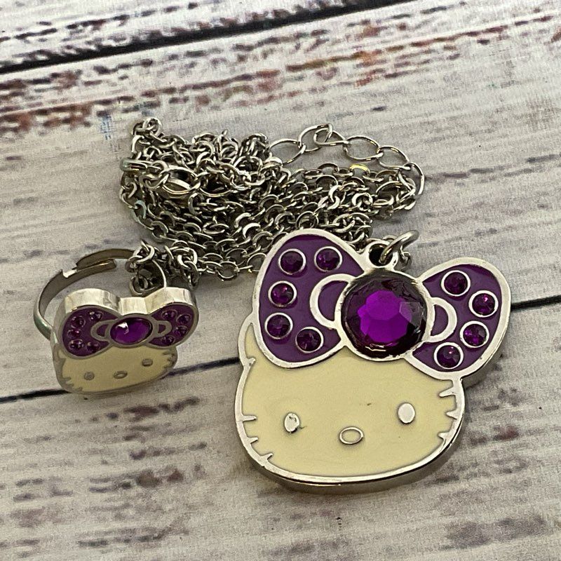 2009 HELLO KITTY 35 Anniversary Necklace & Adjustable Ring