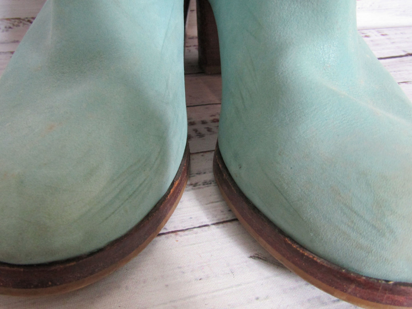 Wolverine by Samantha Pleet Women's Turquoise Leather Chelsea Ankle Boots Size 8