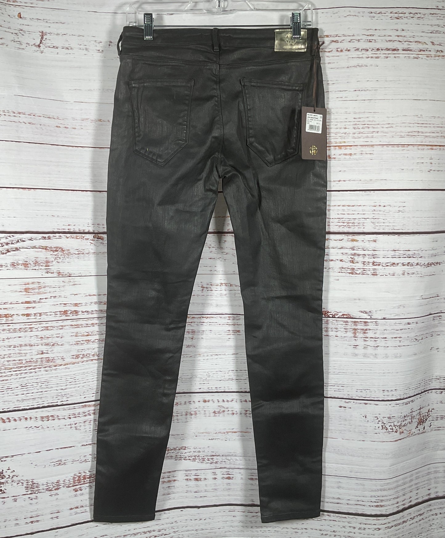 Roberto Cavalli Five Pocket Skinny Fit Coated Black Jeans 44