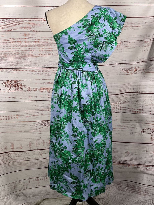 LK Bennett Maud Neon Print One-Shoulder Midi Dress Multicolor 6