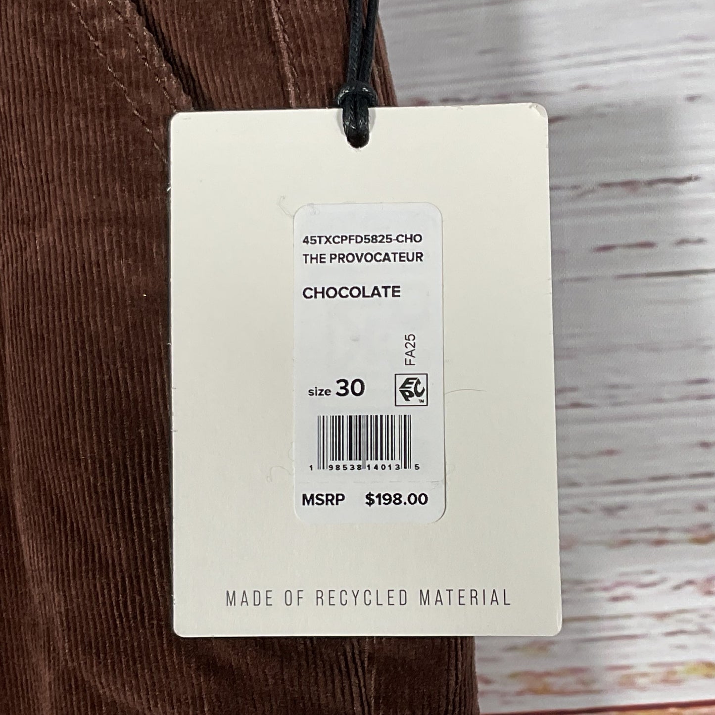NWT JOE'S BROWN The Provocateur Women's Corduroy Jeans- SZ 30