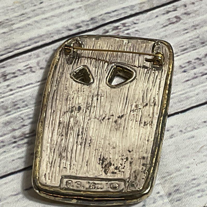 VTG. R.B. RUTH BLOCH Sterling Silver 2.75" Face Brooch- 26.46g