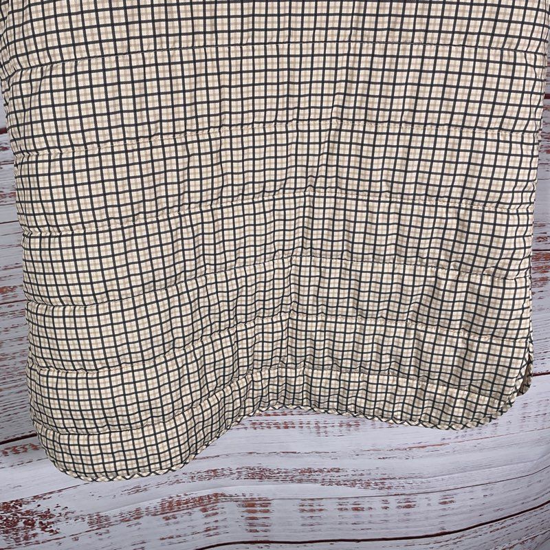 Selected Femme Beige Plaid Full Button Puffer Vest - Size 38