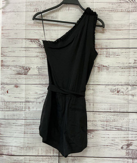 Women's Robert Rodriguez Black Silk Blend One Shoulder Romper Size 0