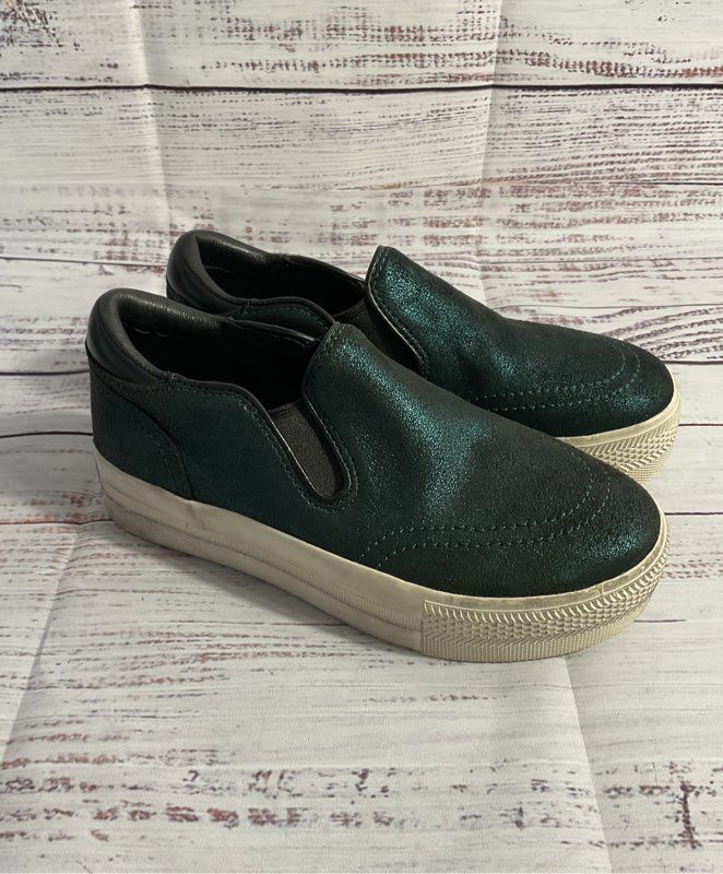 Ash Jungle Metallic Green Platform Shoes Girls 13 US 31 EU