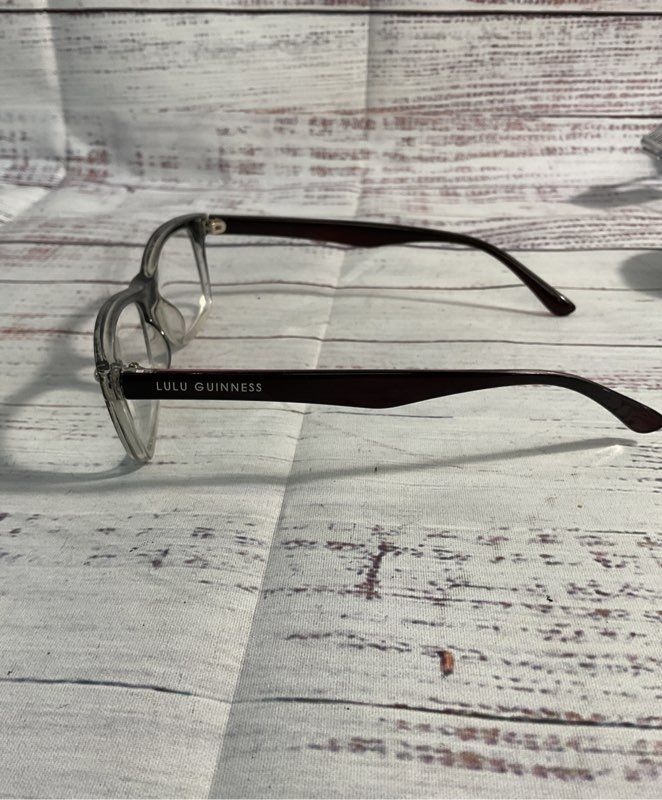 Lulu Guinness LRII 1.5 Black and Burgundy Eyeglasses Frames Only