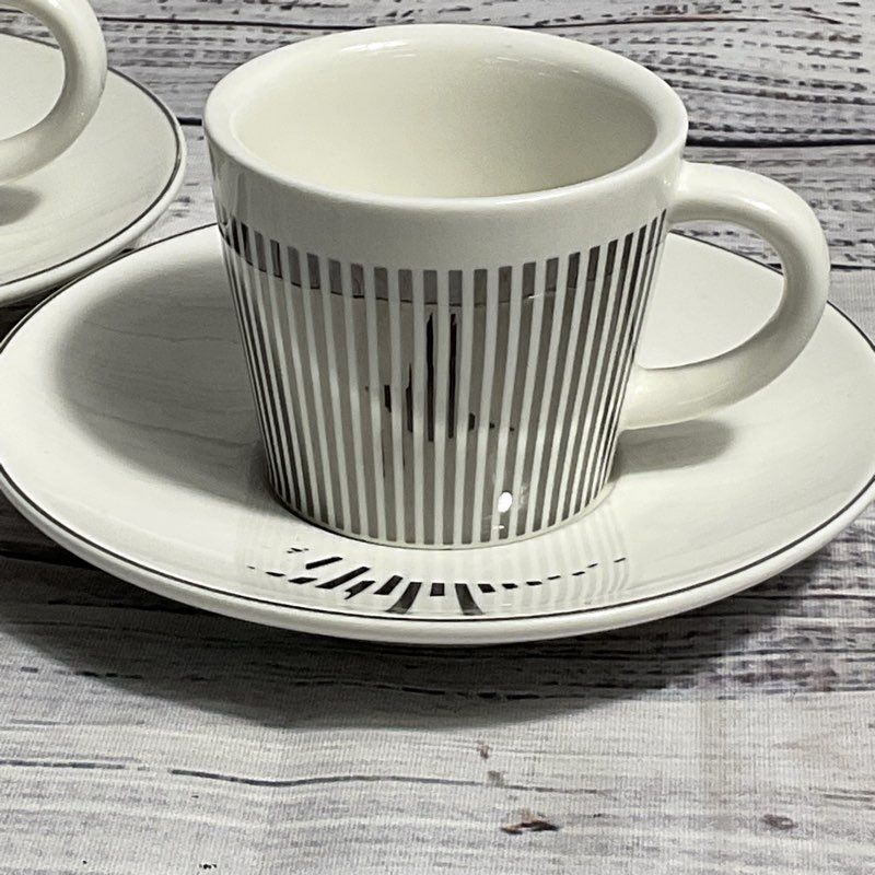 Set Of 2 Baroflane Anamorphic Bird Mirror Reflection Espresso Cups & Saucers