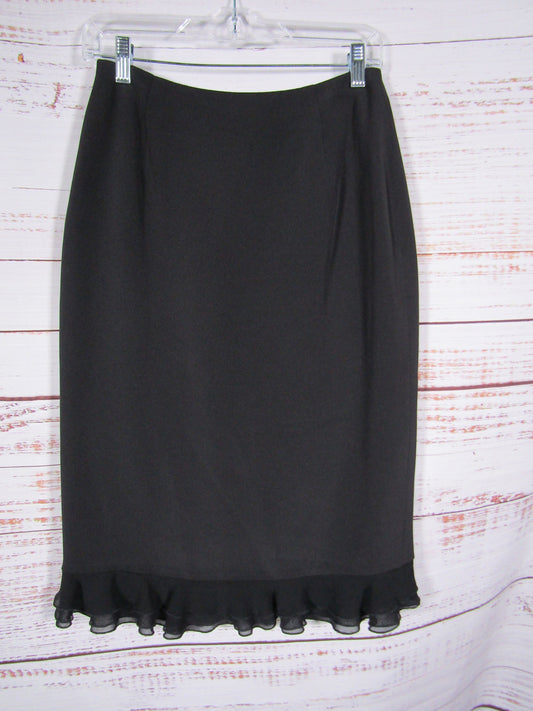 Escada Women's Black Silk A-Line Skirt Size 36 Made in Germany