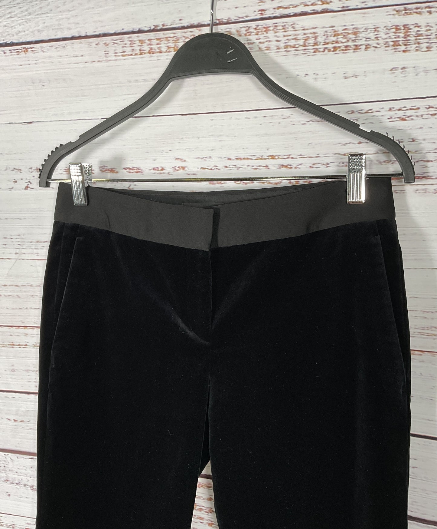 NWT Theory Black Stretch Velvet Straight Trouser - Size 0 RETAILS: $325