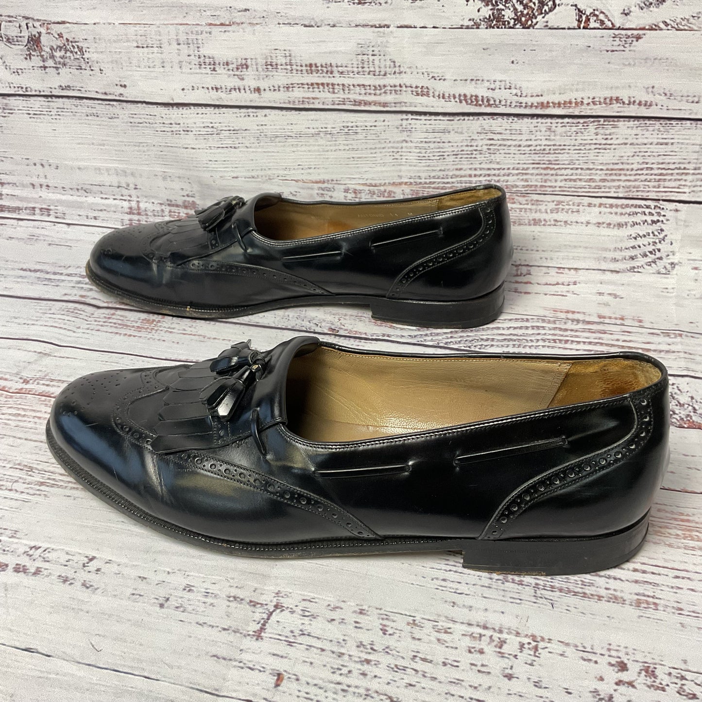 Mezlan Black Leather Tassle Loafer Casual Shoe Men Size 11 As-is