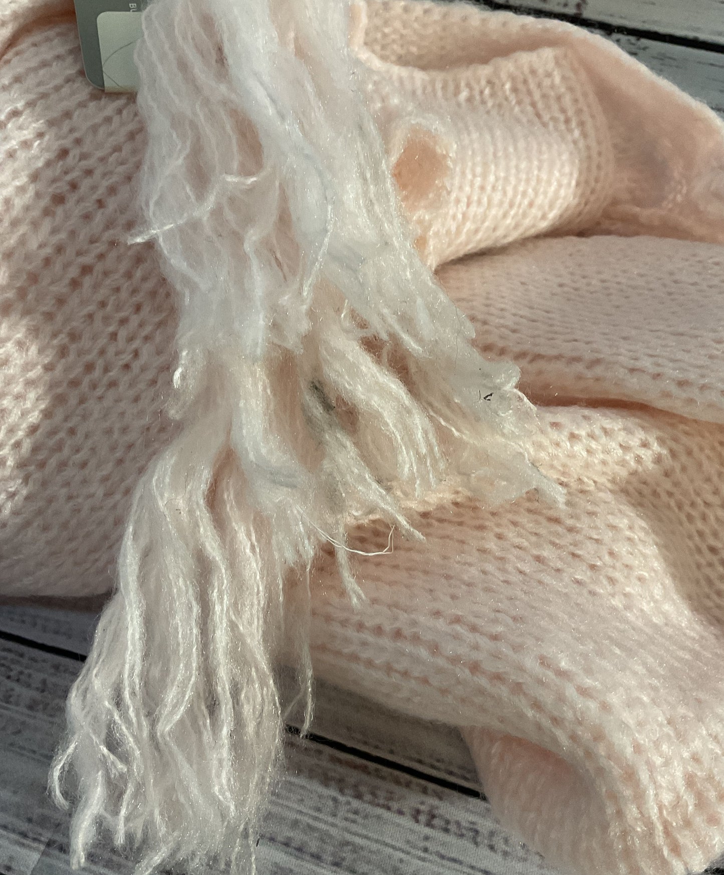 Wooden Ships Heart Tassel Wrap Scarf Pink
