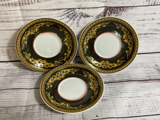 Set of 3 ROSENTHAL X VERSACE Paul Wunderlich Medusa Brown Saucer Plates- 6.25"