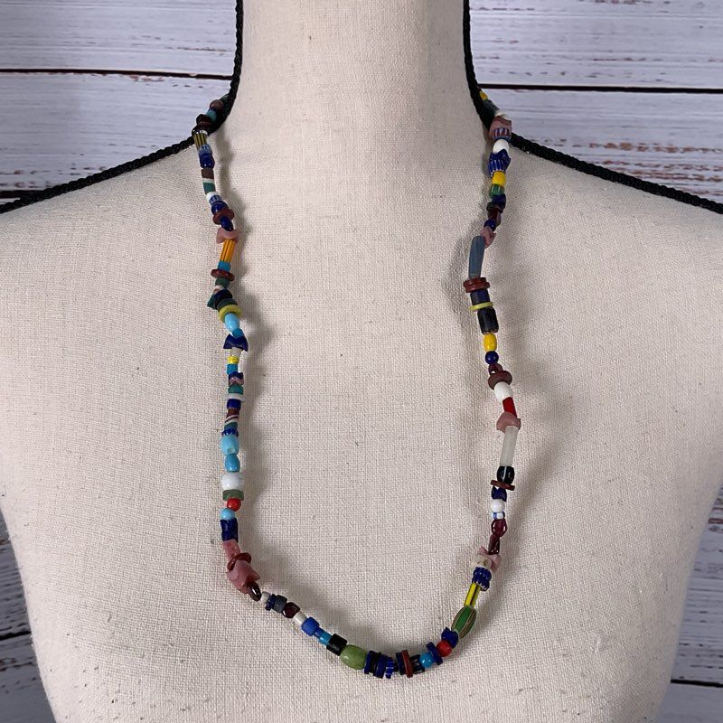 Set of 7 VTG. Multi Gemstone, Millefiori and Glass Beaded Necklaces