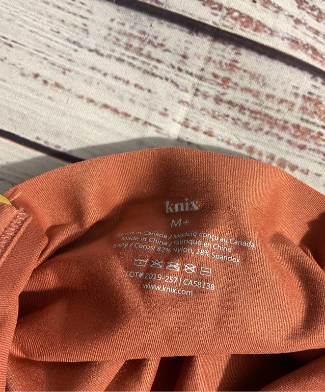 NWT Knix Women's Peekaboo Tie One Piece Bronze Coral Swimwear Size M+