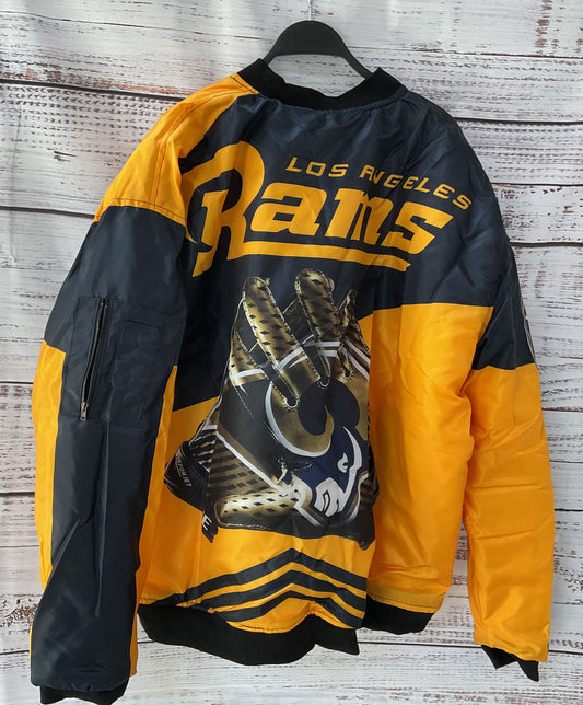 Men's Los Angeles Rams Yellow/Black Puffer Varsity Jacket