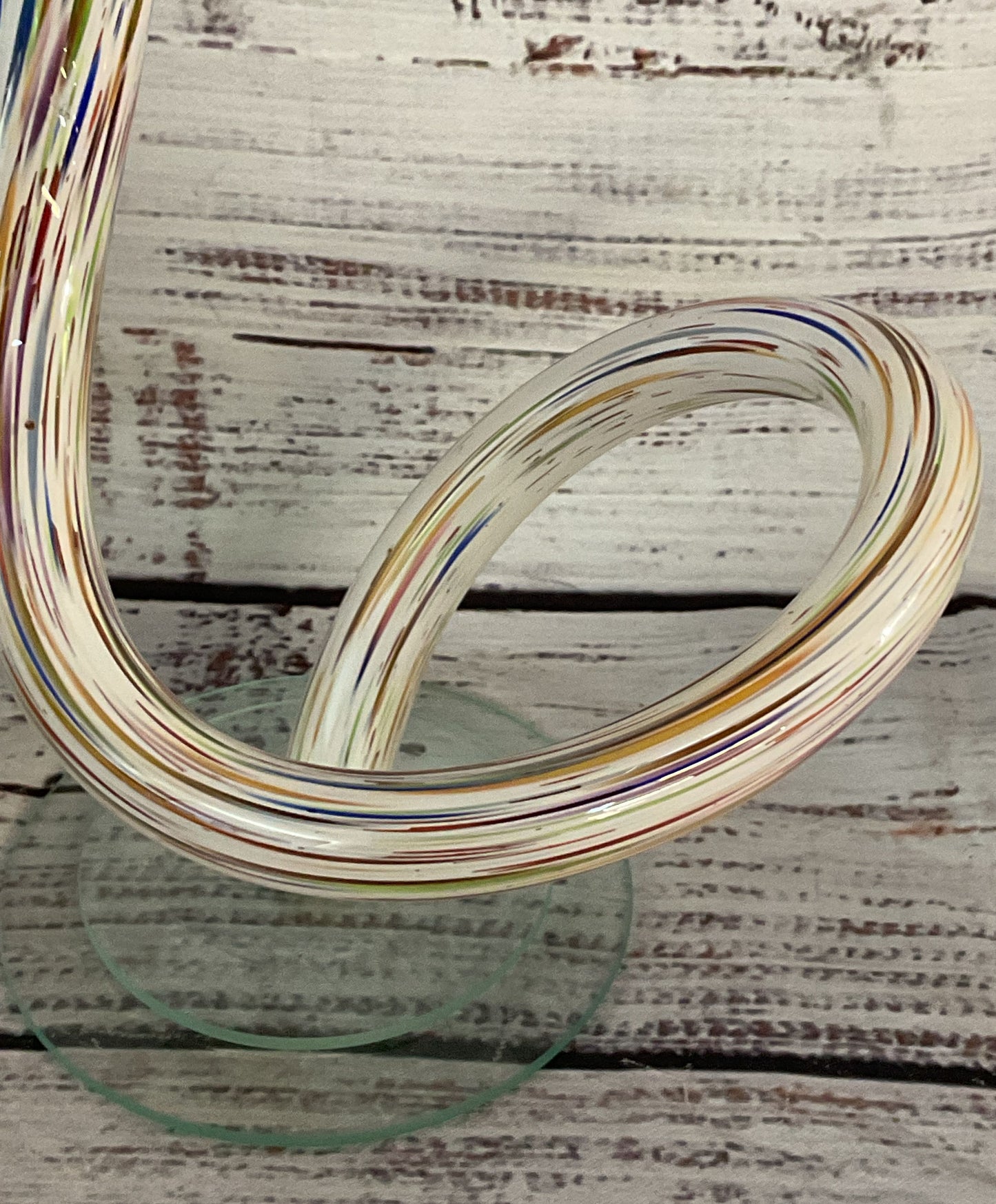 Michael Hudson Confetti Hand Blown Twisted Set of 2 Candlesticks Multicolor