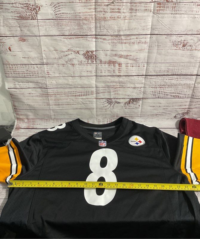 Men's Pittsburgh Steelers Jersey Kenny Pickett #8 NFL Size XL Black