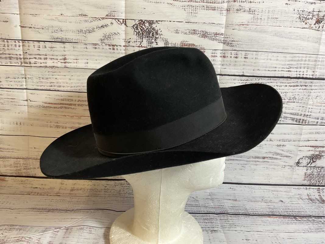 PRIMO HATTERS Women's Black Pluma Fedora Hat- SZ 22.25"