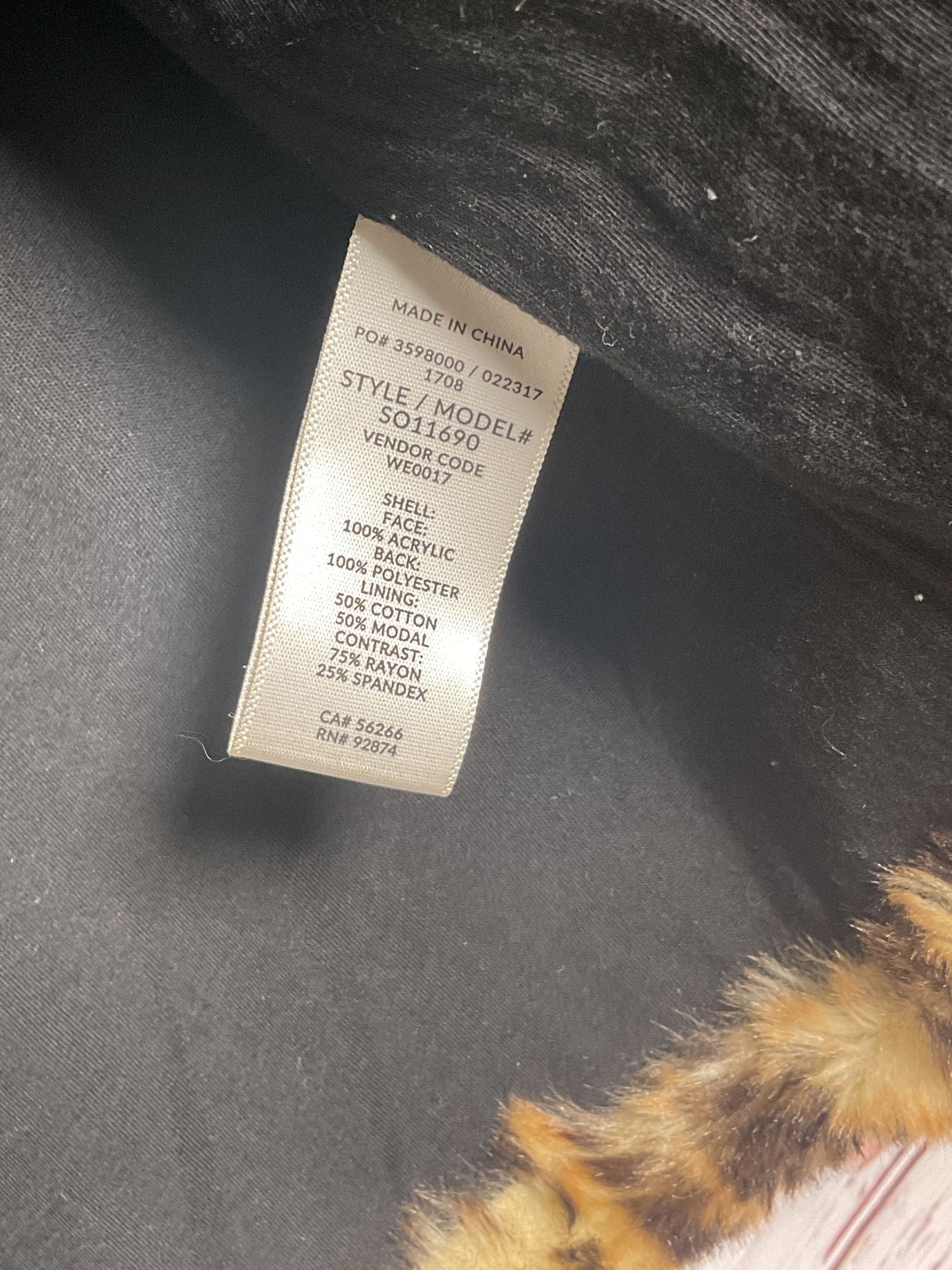 Splendid Soft Leopard Zip Up Jacket - Size Small