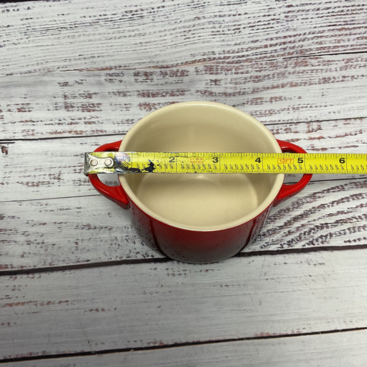 Le Creuset Mini Round Cocotte Red Pair No Lid 4"x5"x2"