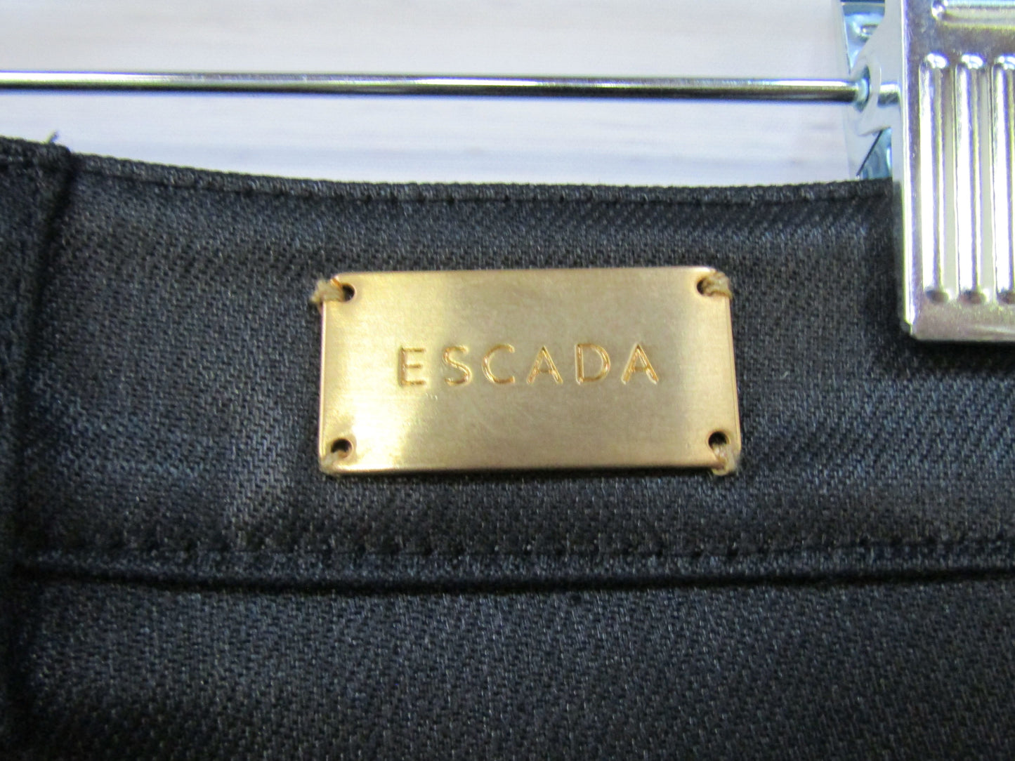 Escada Women's Black Coated Cotton Blend Jeans Size 40
