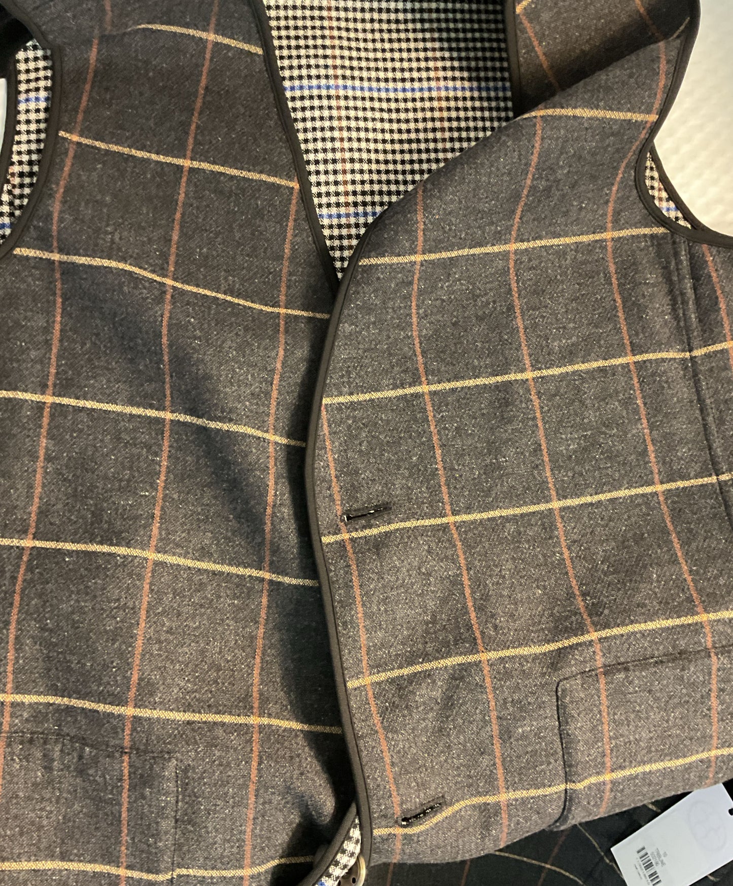 NWT Women's Carlisle Gray Plaid/Houndstooth Reversible Vest Dress Size 10