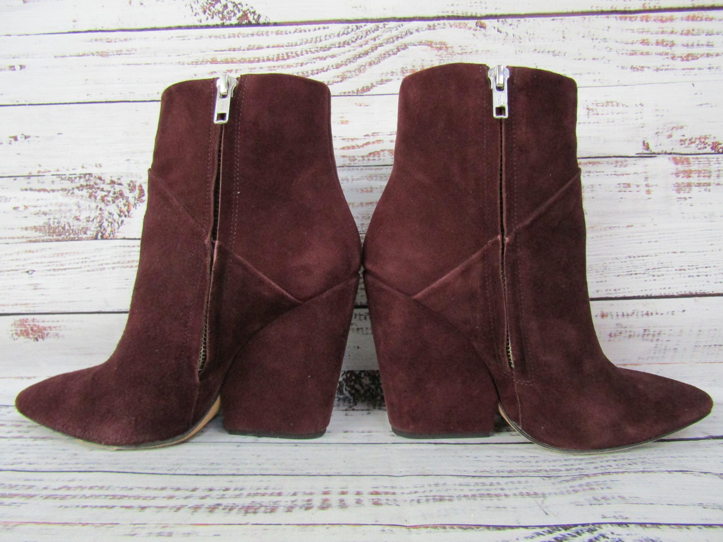 Iro Women's Wine Suede Ankle Boots Size 6 Made in Portugal