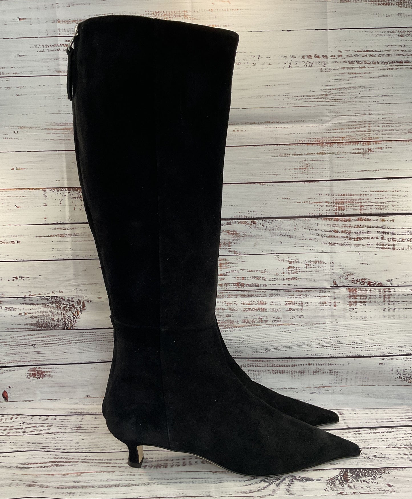 Aeyde Zazie Women's Black Suede Knee High Pointed Boots Size 11 Made in Italy