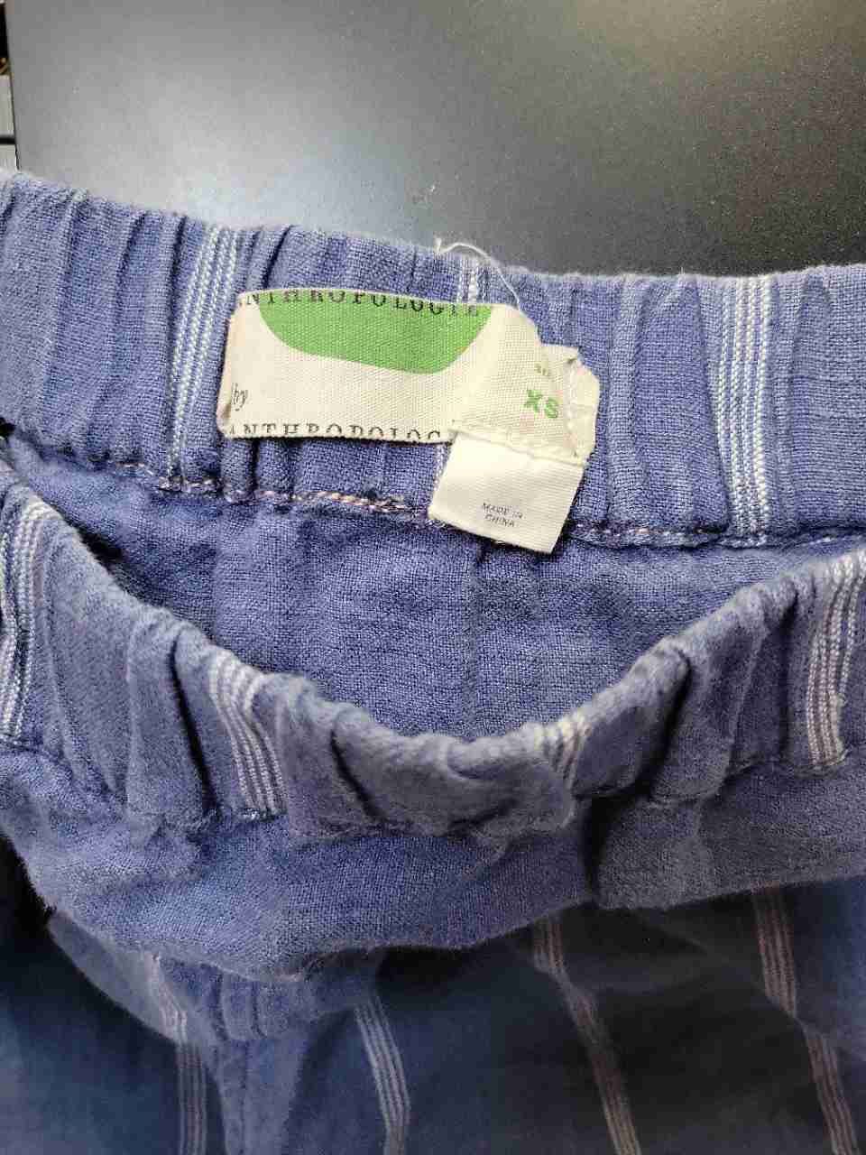 Women's Anthropologie Blue Linen pinstripe Pants Size XS