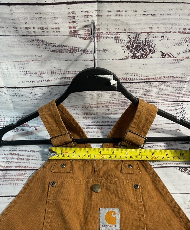 Carhartt Bib Overalls Size 7 Brown Duck Canvas Double Knee Youth