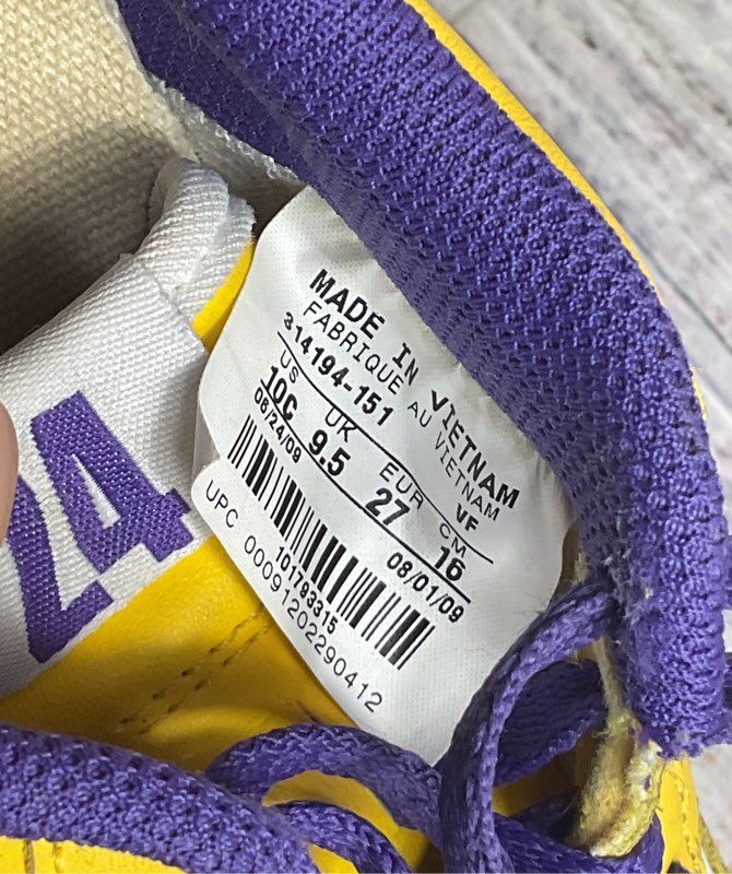 Nike Air Force 1 82 Kobe Bryant Lakers Sneakers Multicolor 10c