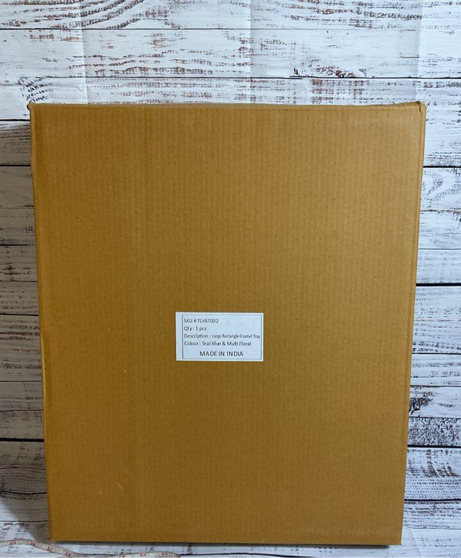 NEW THE LAST LINE Large Rectangle Serving Tray Multi Floral Enamel- 15.25" X 18"