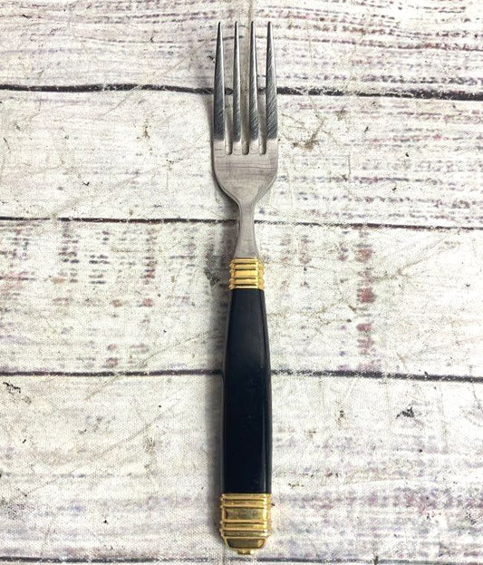 Laslo Mikasa Continental Set of 11 Stainless Steel Small Forks Black Gold