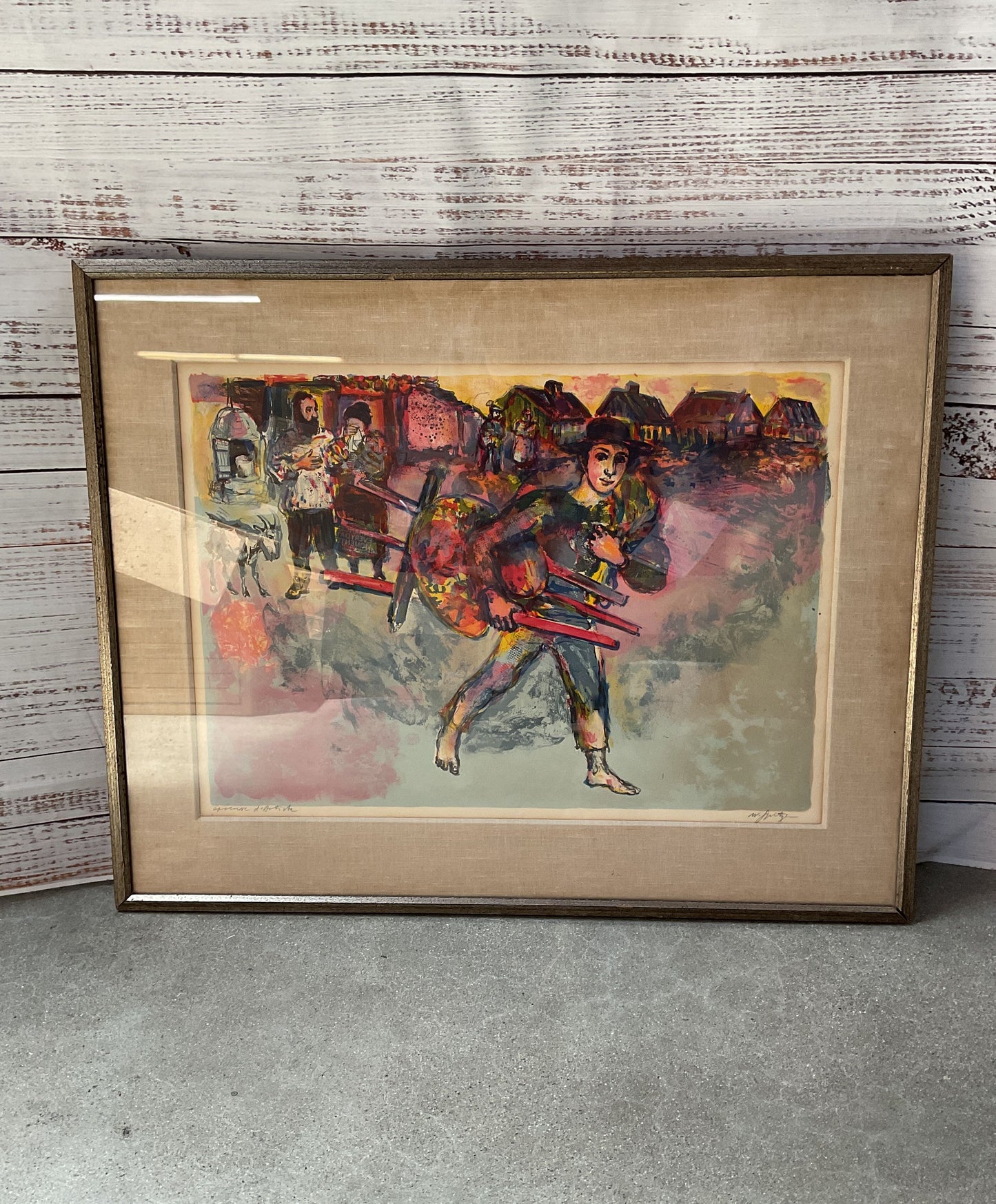 "The Artist" SIGNED Walter Spitzer Framed Painting