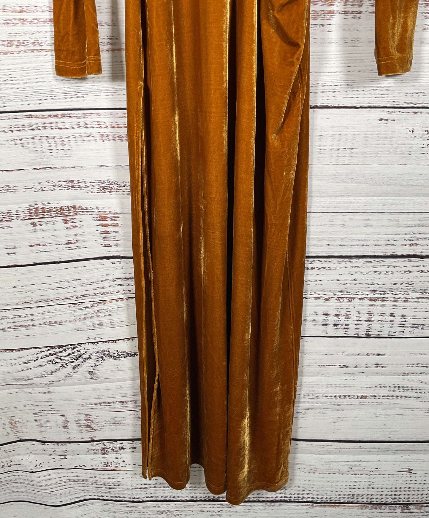 Hansel & Gretel Cortina Women's Honey Velvet Slit Leg Maxi Dress Size XS
