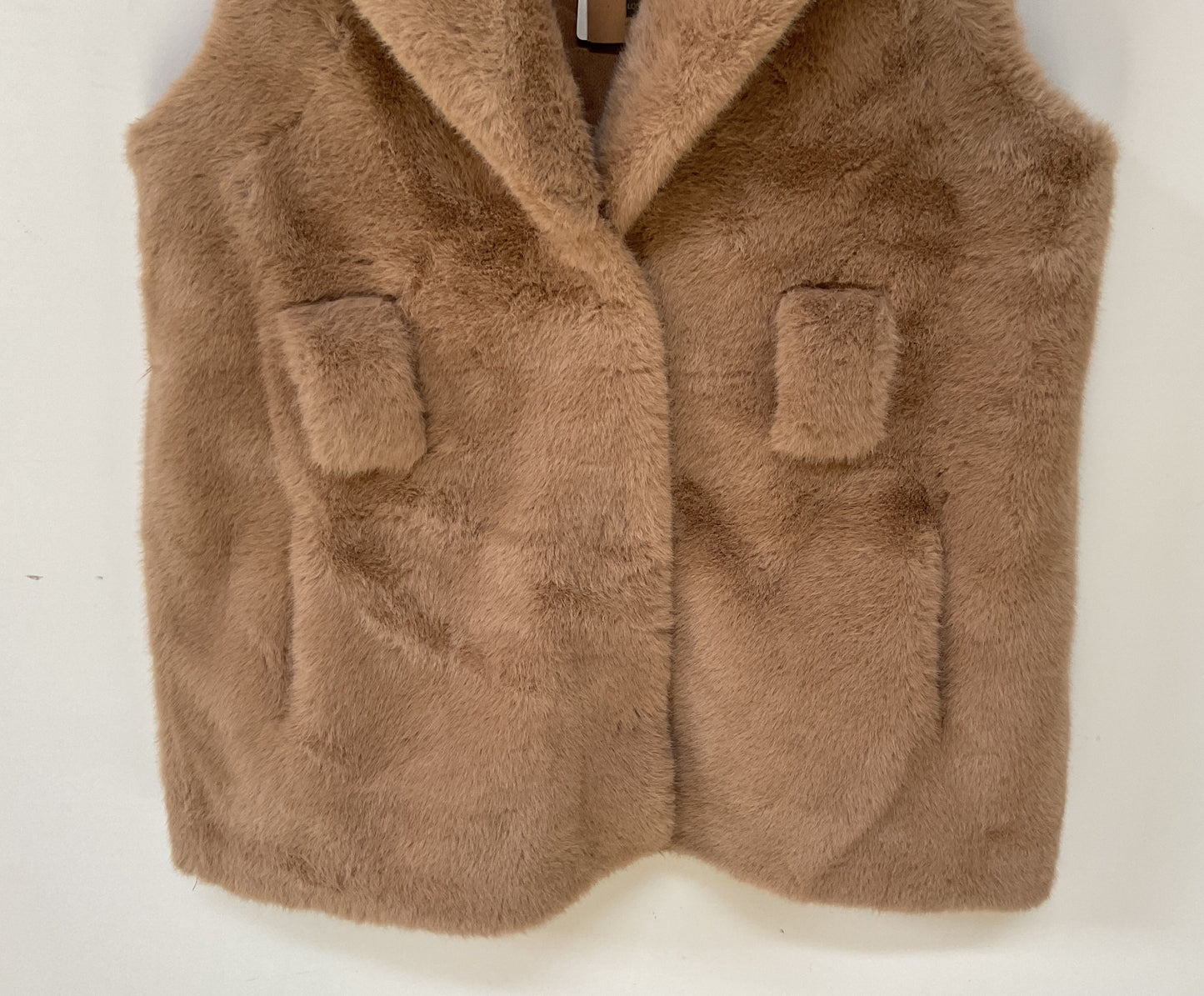 Look by M Women's Brown Faux Fur Vest One Size