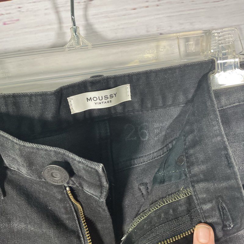 Moussy Vintage Distressed Black Denim Skinny Jeans - Size 26