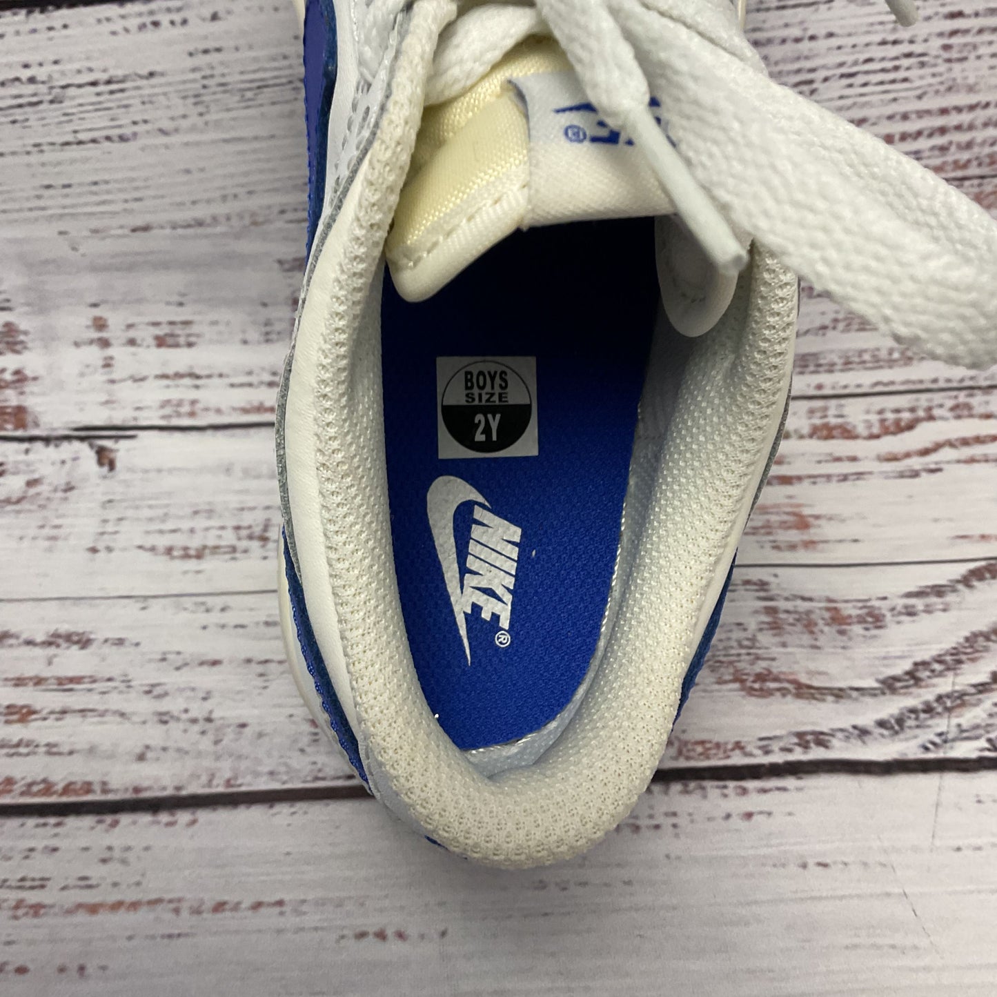 Nike Dunk Low Hyper Royal Blue White Sneaker Athletic Shoe Kids 2Y