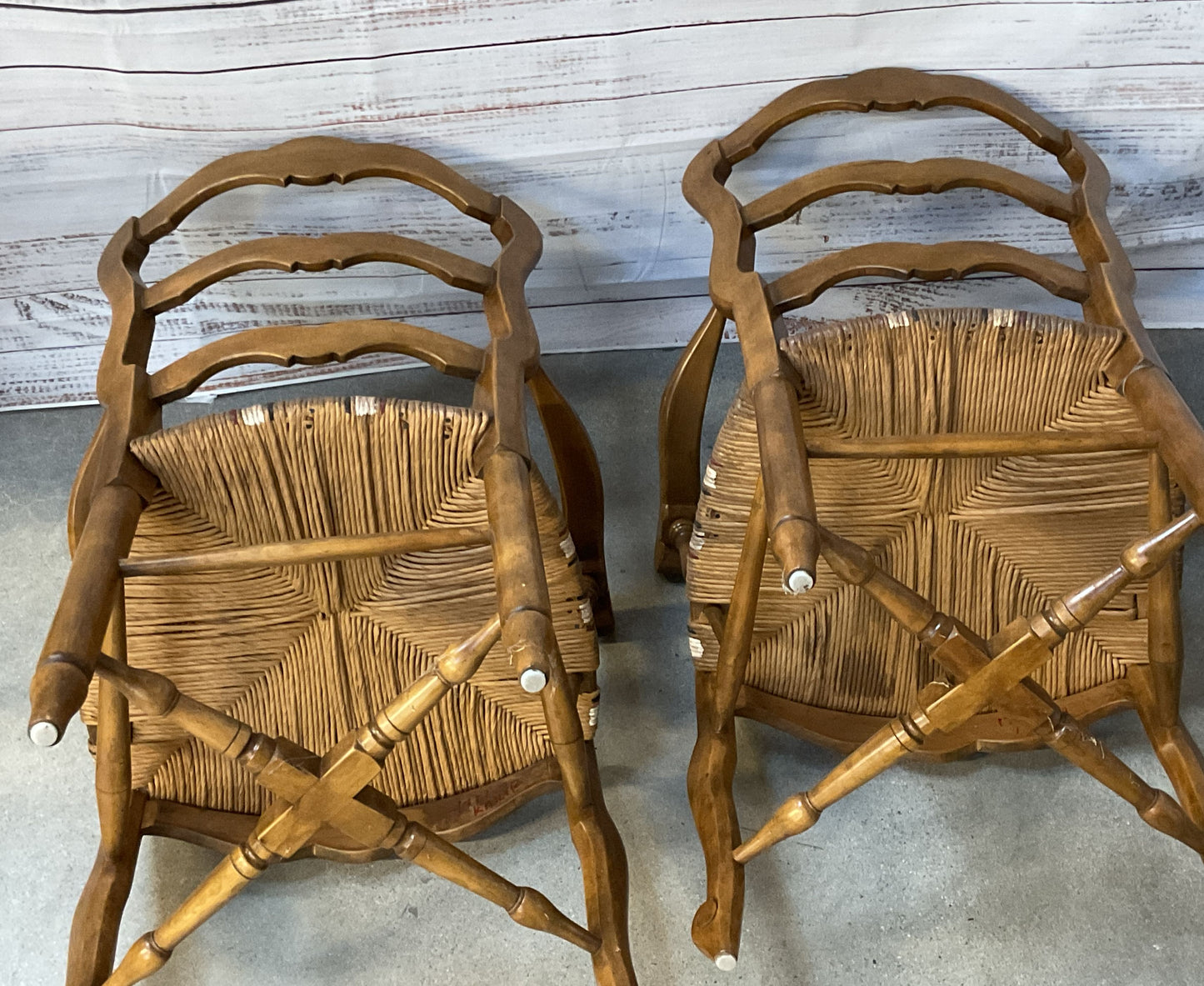 VTG./ANTIQUE KAILER??? French Straw Seat Directoire Style Ladderback Chairs