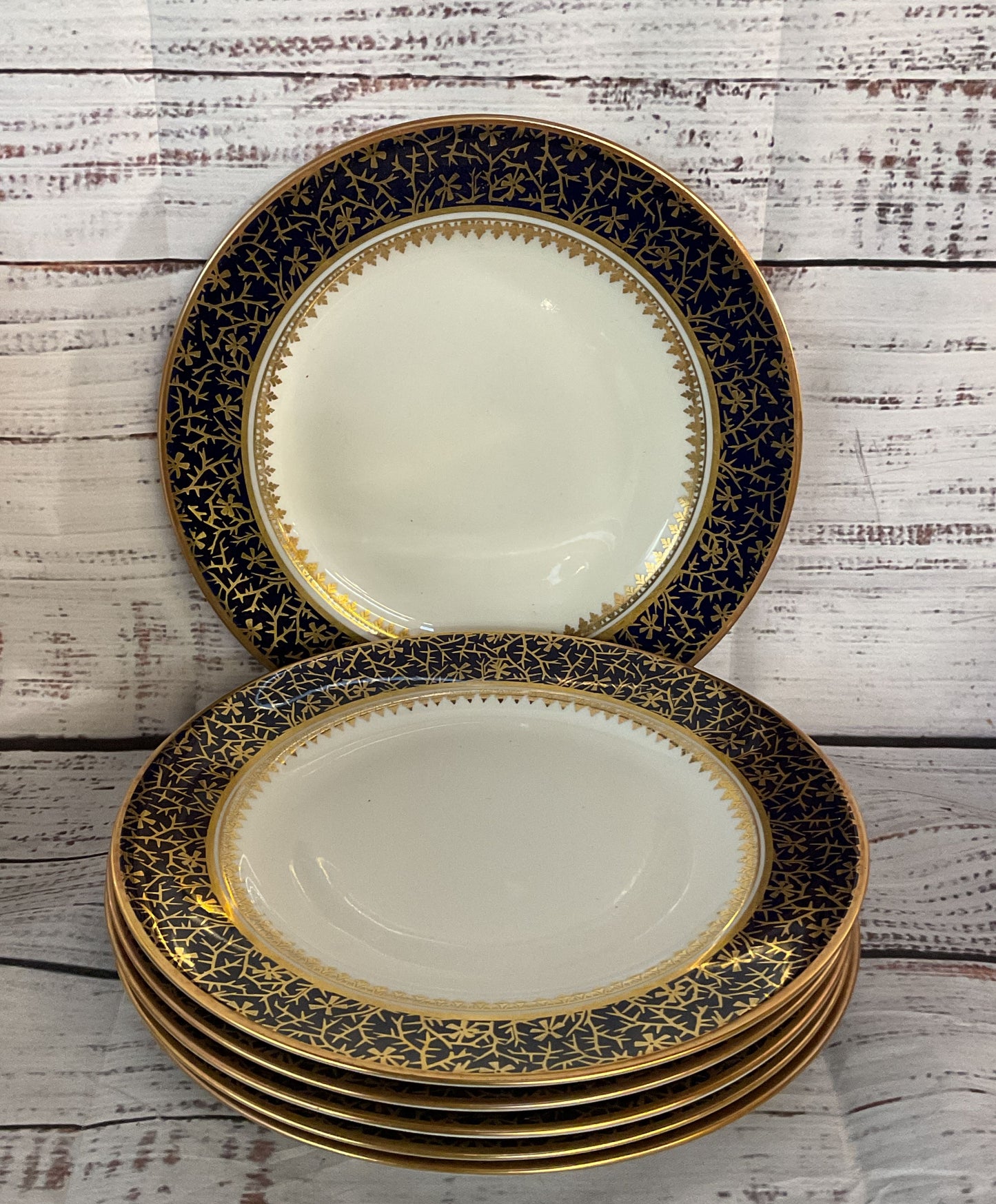 Pirken Hammer Vintage Czechoslovakian Porcelain Tea Set Blue Gold
