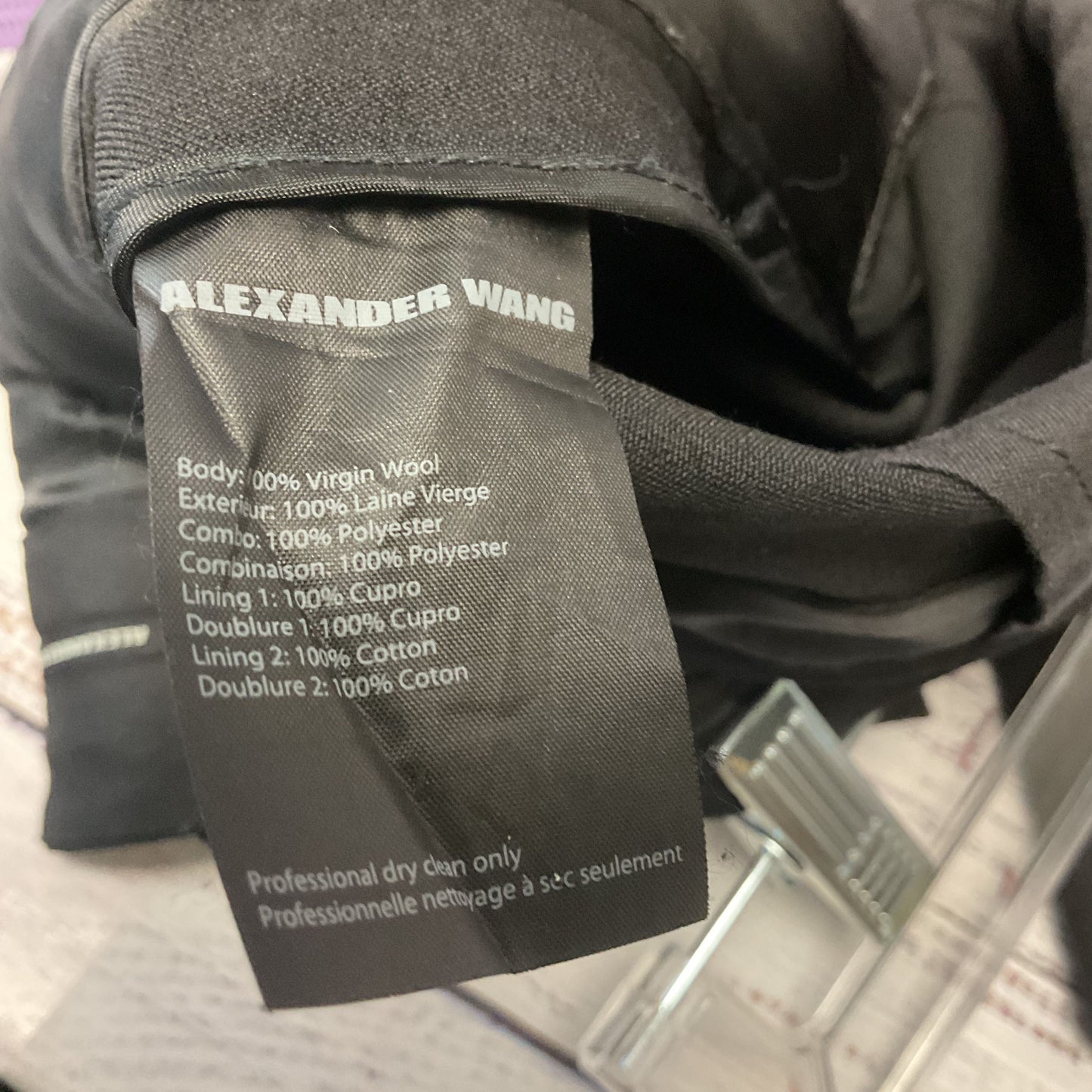 Alexander Wang Black Trousers Satin Accent Pants Size 27"