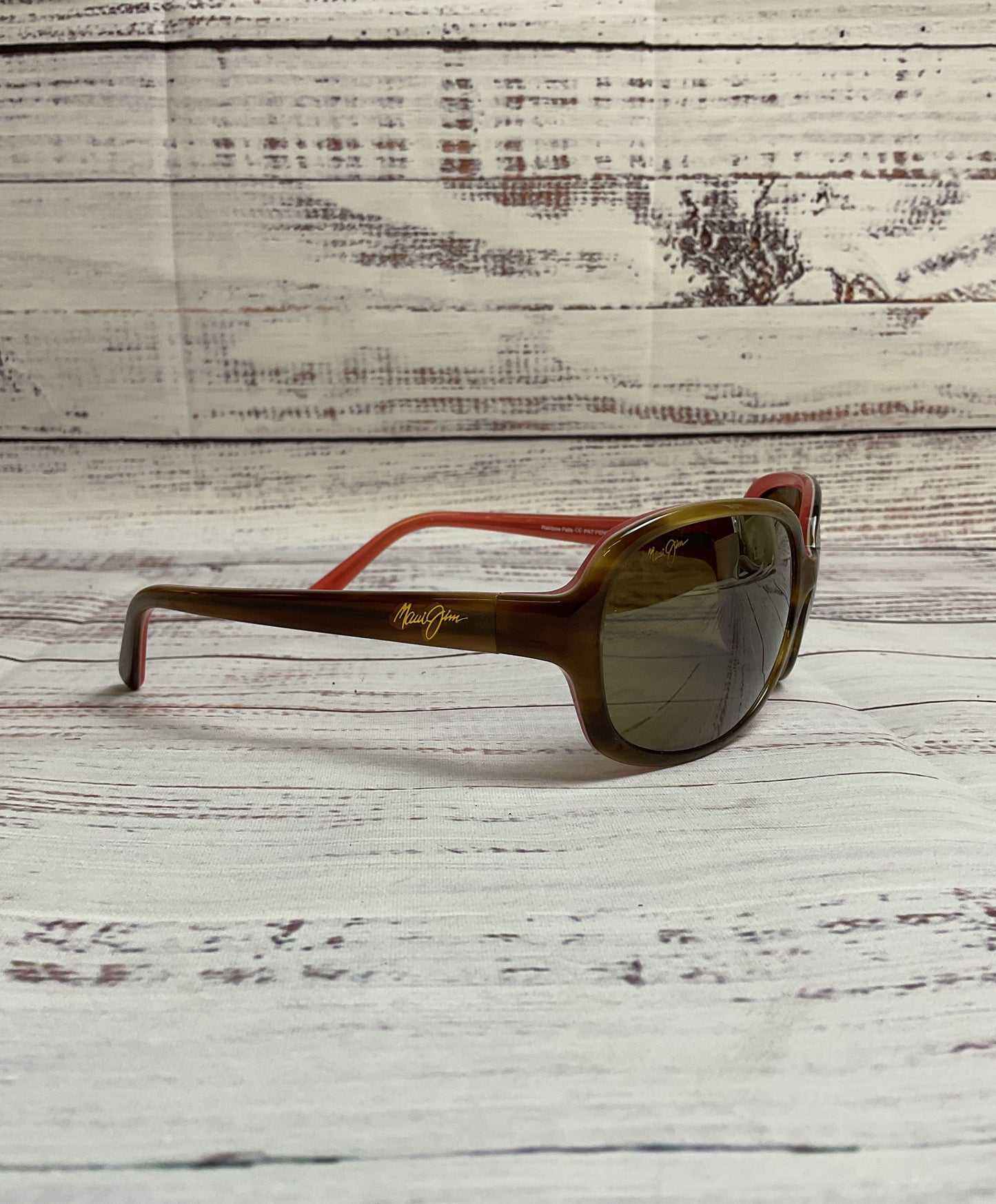 Cute Maui Jim Brown/Pink Rainbow Falls Sunglasses - Size O/S