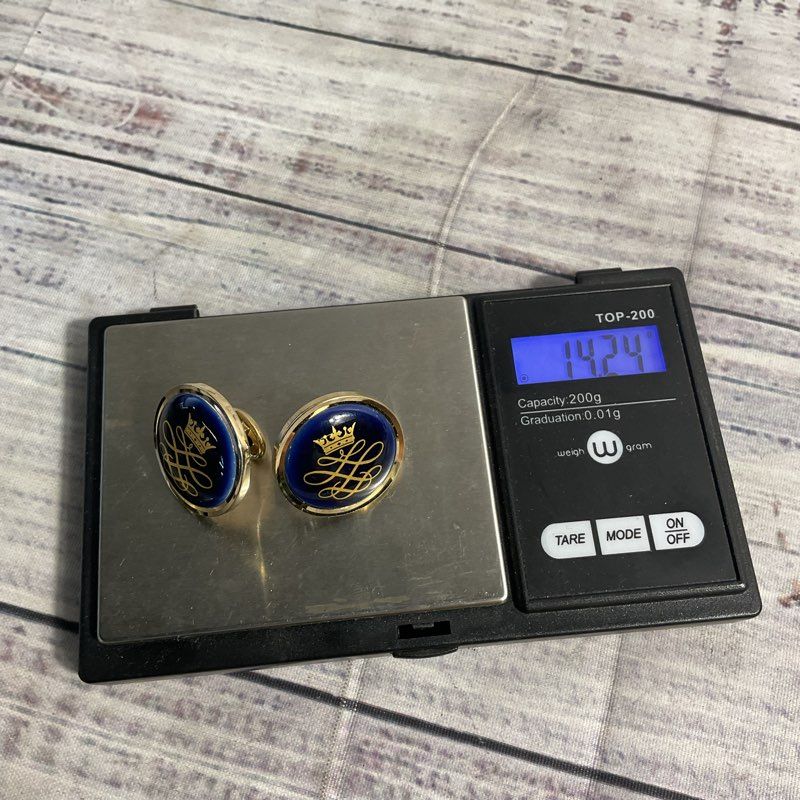 VTG Royal Copenhagen Round Blue Crown Cufflinks