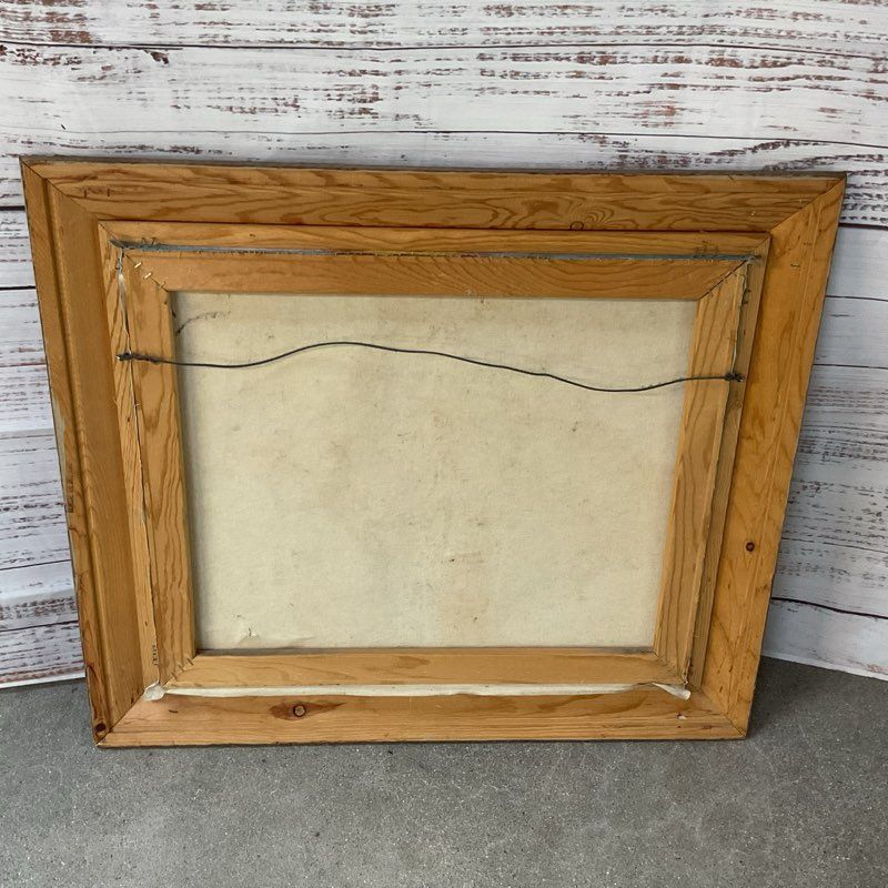 Signed BILL LONG Netherlands Aztec Colorful Painting- FRAMED 31" X 27"