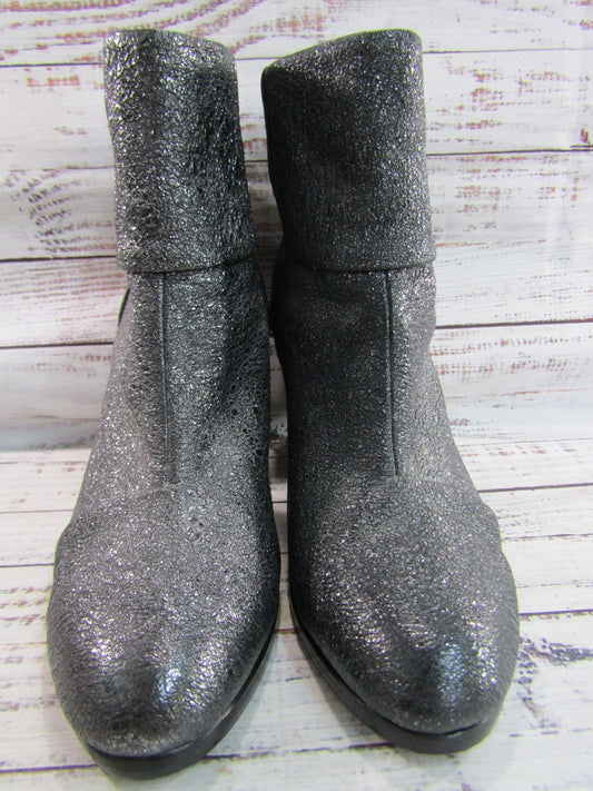 Rag & Bone Newbury Women's Gray Textured Leather Ankle Zip Boots Size 11