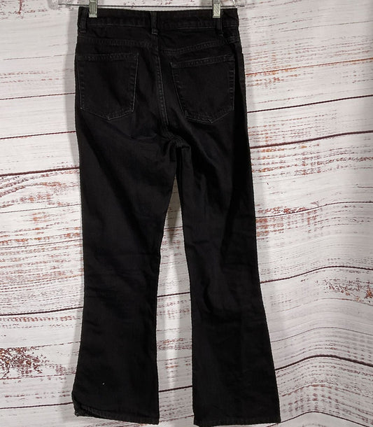 Sandro Snapy Snap-Detailed High-Rise Bootcut Jeans Black 36